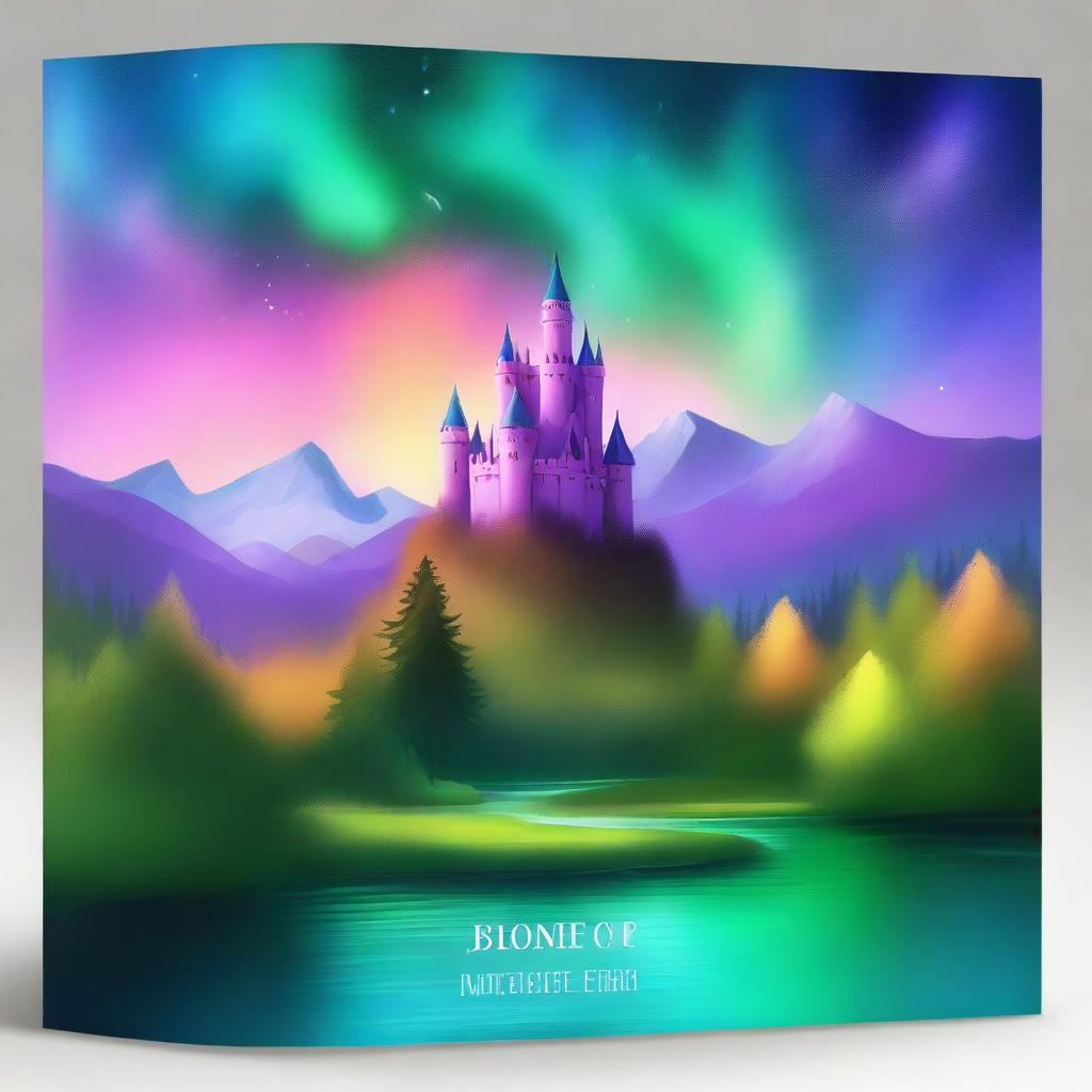 Create a captivating book cover that features an enchanting fantasy landscape with a majestic castle in the background, surrounded by lush forests and a sparkling river