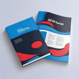 Create a book cover for an oil spill manual, with a dominant blue color and slight variations of red and black