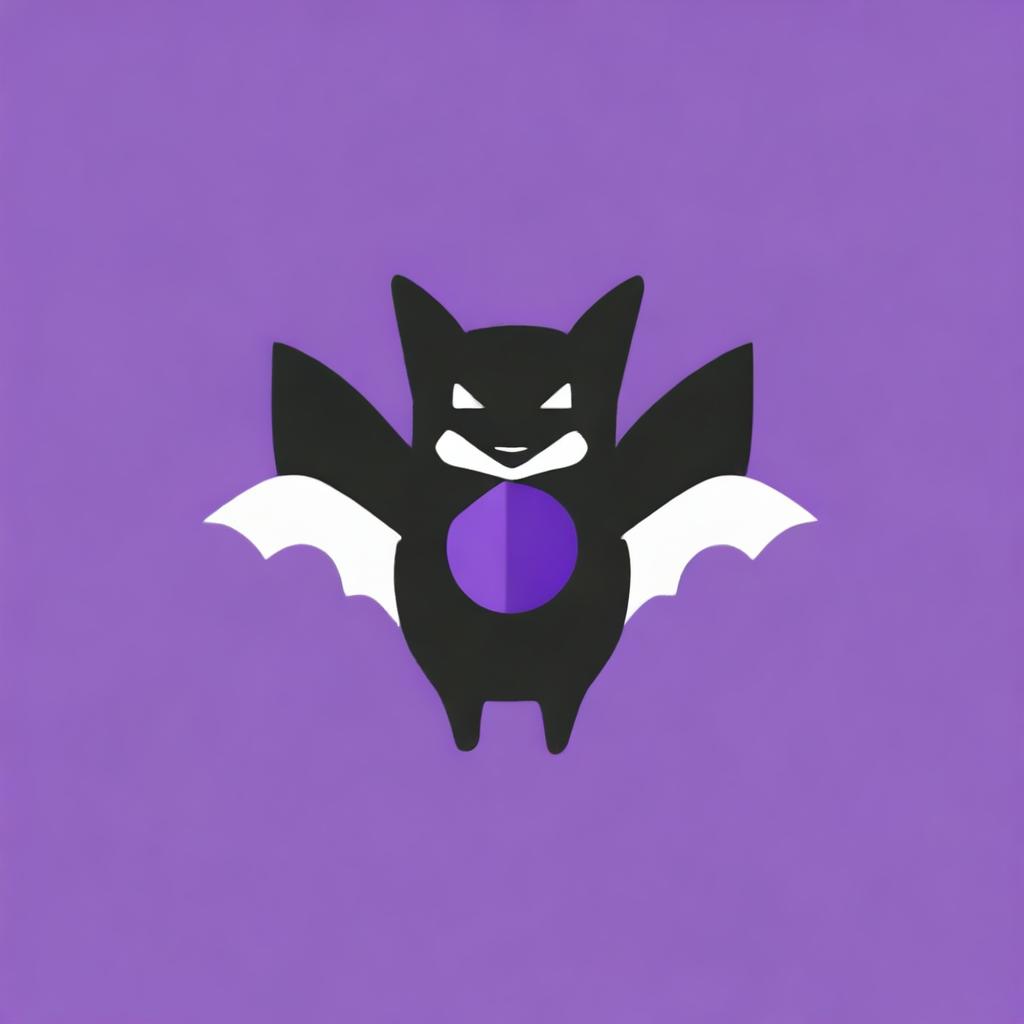 Create an image of a bat holding the Twitch bits logo