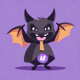 Create an image of a bat holding the Twitch Bits logo