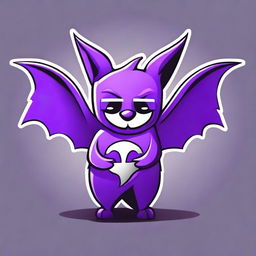 Create an image of a bat holding the Twitch Bits logo