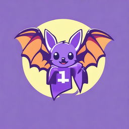 Create an image of a bat holding the Twitch Bits logo