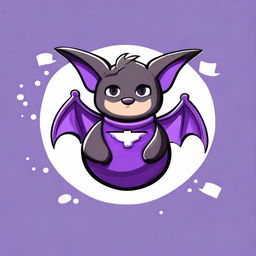 Create an image of a bat holding the Twitch Bits logo