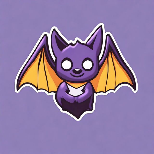 Create an image of a bat holding the Twitch Bits logo