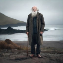 An elderly man with a mysterious aura named Edgar Vincent, living on a secluded island