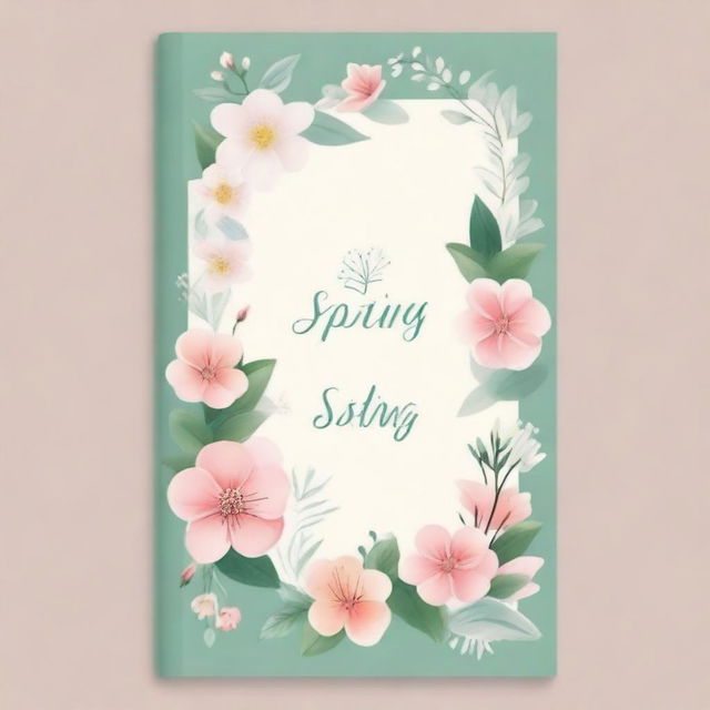 Create a book cover for an award-winning poetry collection with a spring theme