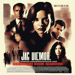 A movie poster for a thriller featuring a woman in the center with a determined expression