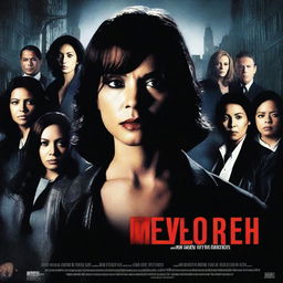 A movie poster for a thriller featuring a woman in the center with a determined expression