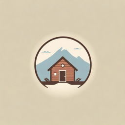 Logo design featuring a rustic, quaint hut