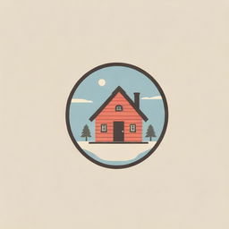 Logo design featuring a rustic, quaint hut