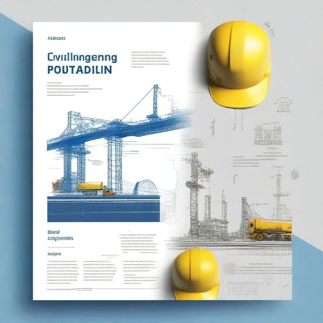 A professional cover page for a civil engineering portfolio