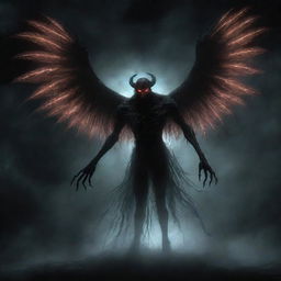 Dream tormentor - a shadowlike entity with glowing eyes, spectral wings, and an aura of nightmares.