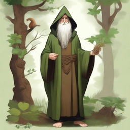 Create an image of a twenty-five-year-old druid hermit