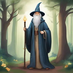 A detailed illustration of a twenty-five-year-old wizard