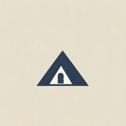 Logo design featuring a geometric, angular interpretation of a rustic hut