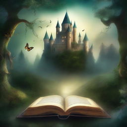 A captivating book cover featuring a mysterious and enchanting scene