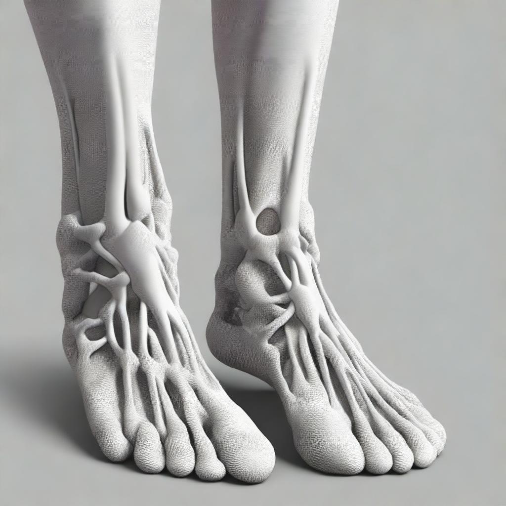 A detailed and artistic illustration of human feet