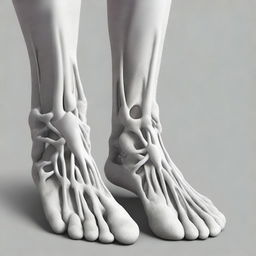 A detailed and artistic illustration of human feet