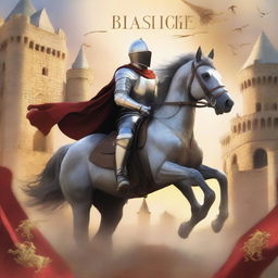 A book cover featuring a valiant knight on horseback