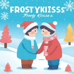 Create a book cover with the title 'FROSTY KISSES'