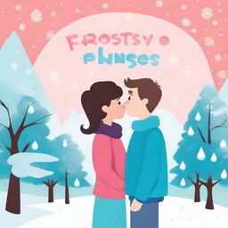 Create a book cover with the title 'FROSTY KISSES'