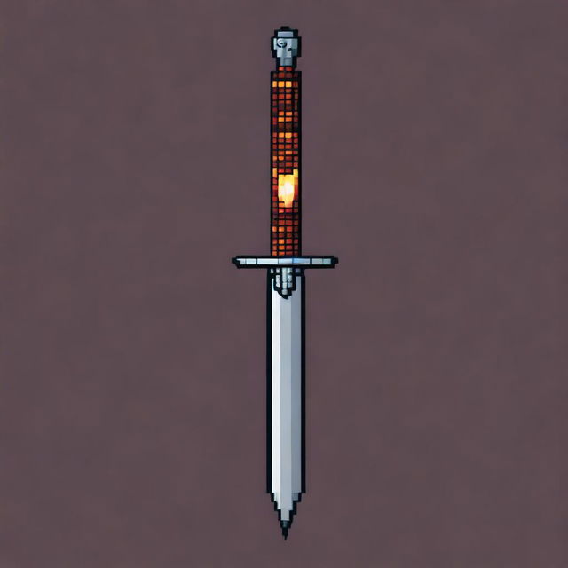 A detailed pixel art representation of a Dungeons & Dragons (D&D) dagger