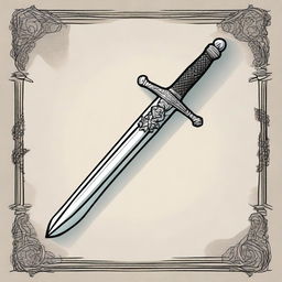 A detailed illustration of a Dungeons & Dragons (D&D) dagger