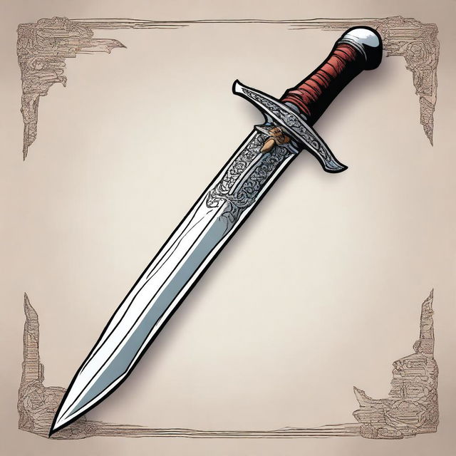 A detailed illustration of a Dungeons & Dragons (D&D) dagger