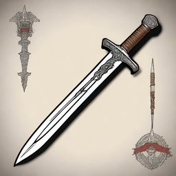 A detailed illustration of a Dungeons & Dragons (D&D) dagger