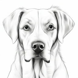 A detailed pencil sketch of a dog, ready to be painted