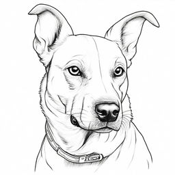 A detailed pencil sketch of a dog, ready to be painted