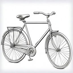 A detailed pencil sketch of a bicycle, ready to be painted