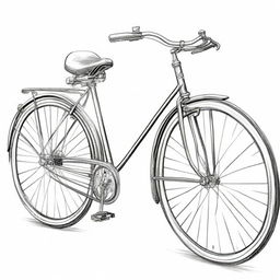 A detailed pencil sketch of a bicycle, ready to be painted