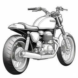 A detailed pencil sketch of a motorcycle, ready to be painted