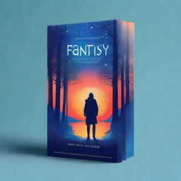 Create a visually appealing novel cover titled 'Fantasy Night' primarily featuring orange and blue