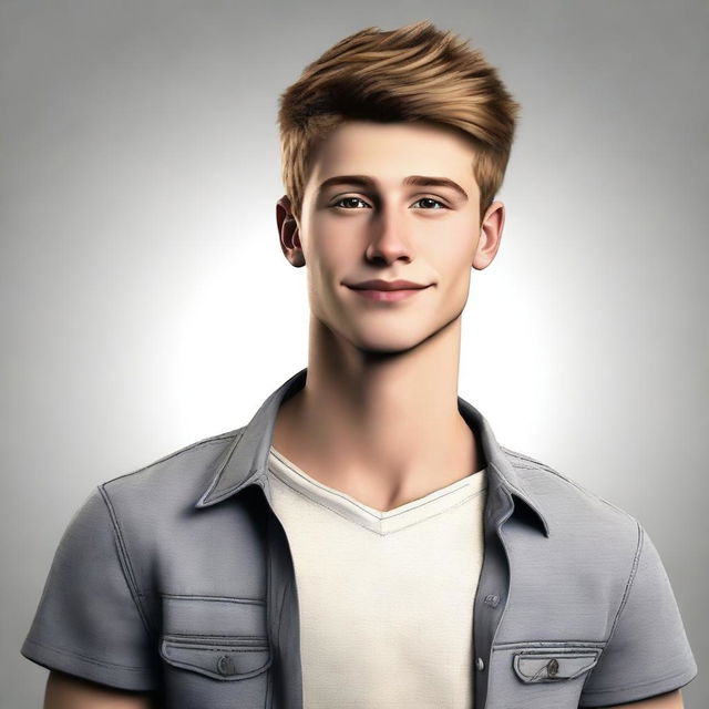 Create an image of a character named Colton Severn, who is 5'5" tall