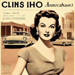 A vintage magazine cover featuring an elegant woman in 1950s attire