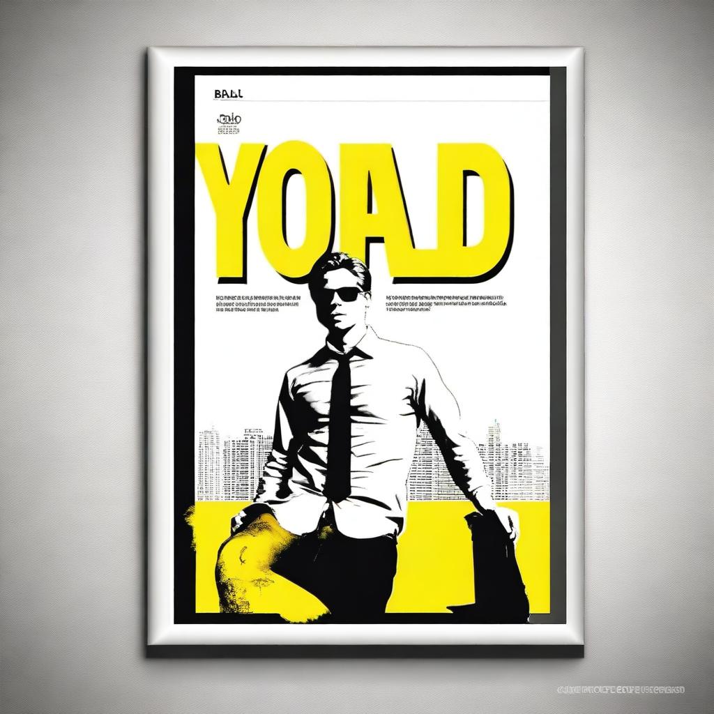 Create a film poster for a mockumentary movie titled 'YOLO the movie' starring Brad Pitt