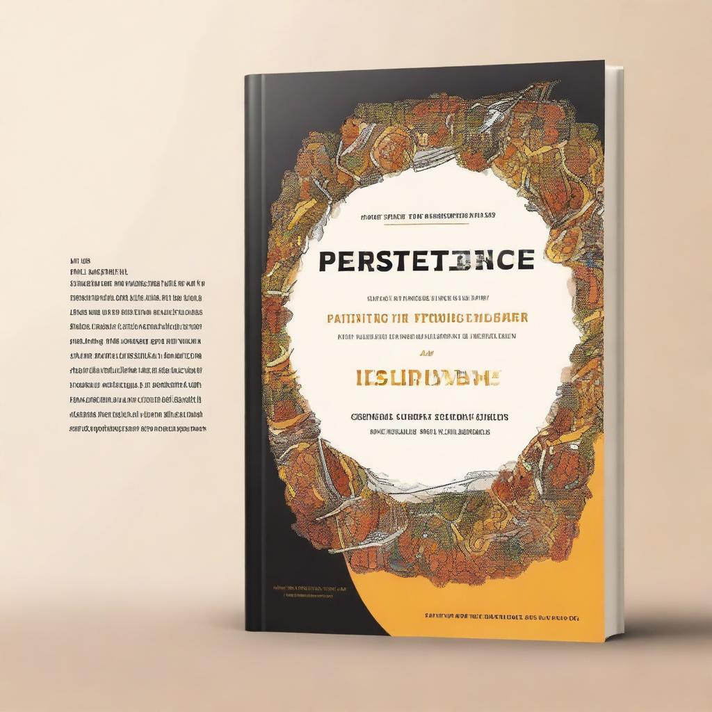 Create an image of a large book with the title 'Persistence: The story of surgery in Zimbabwe' prominently displayed on the cover