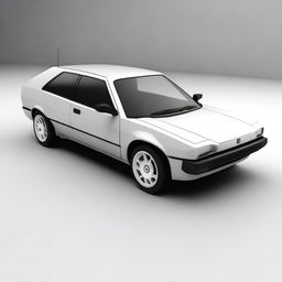 A futuristic car model that combines the design elements of a Fiat Uno and a Citroen CX