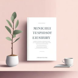 Create an e-book cover page about minimalism, focusing on stress relief