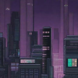 A pixel art background for a metroidvania game in a cyberpunk setting