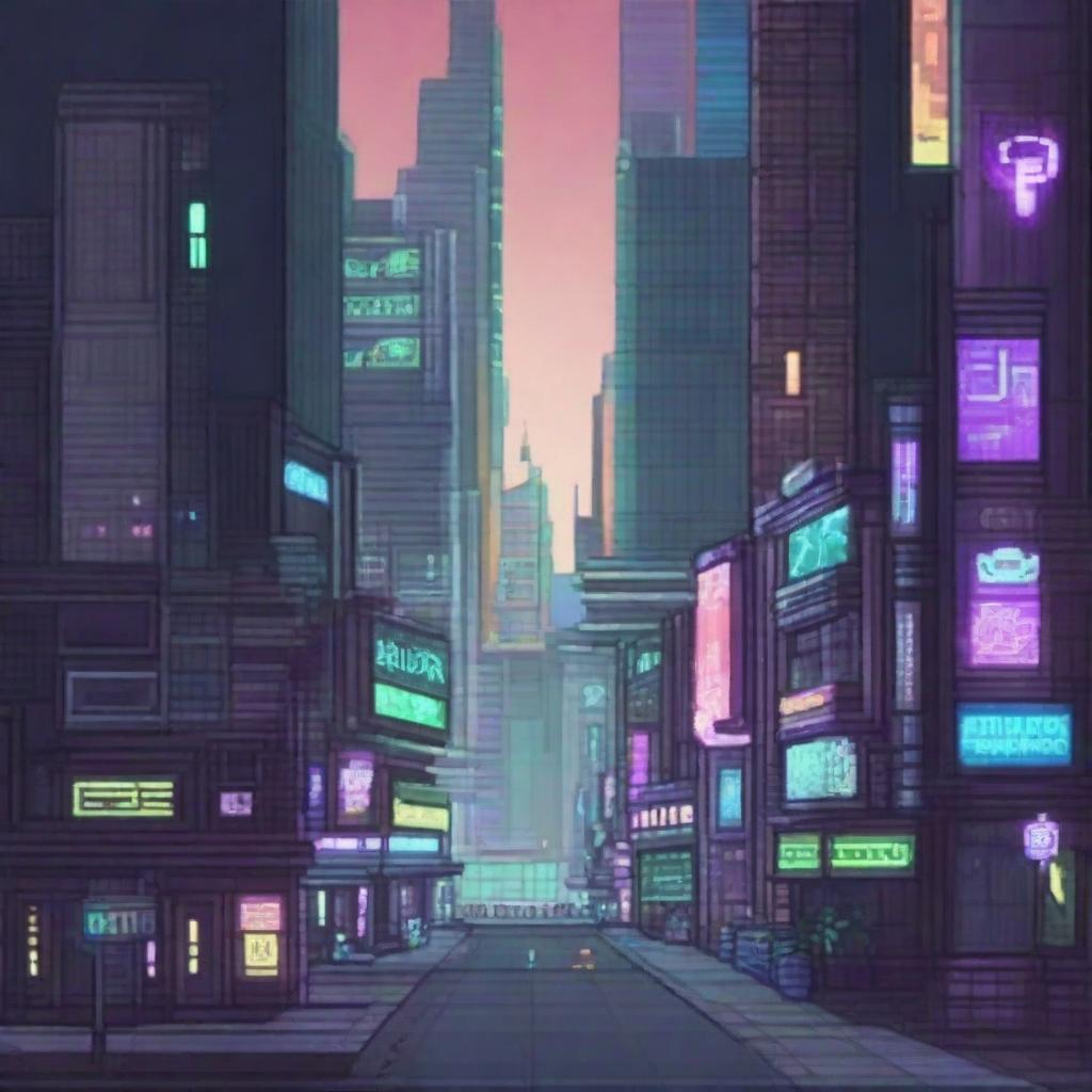 An ultra HD, highly detailed and high-quality pixel art background for a metroidvania game in a cyberpunk setting