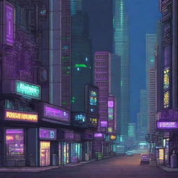 An ultra HD, highly detailed and high-quality pixel art background for a metroidvania game in a cyberpunk setting