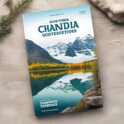 Create an ebook travel guide mockup cover showcasing an adventure in the Northwest Territories of Canada