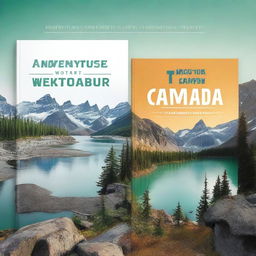 Create an ebook travel guide mockup cover showcasing an adventure in the Northwest Territories of Canada