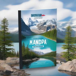 Create a travel guide ebook mockup cover featuring an adventurous journey through the Northwest Territories of Canada