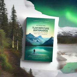 A travel guide ebook mockup cover showcasing an adventure in the Northwest Territories of Canada