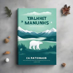 Create a travel guide ebook mockup cover featuring an adventure theme in the Northwest Territories of Canada