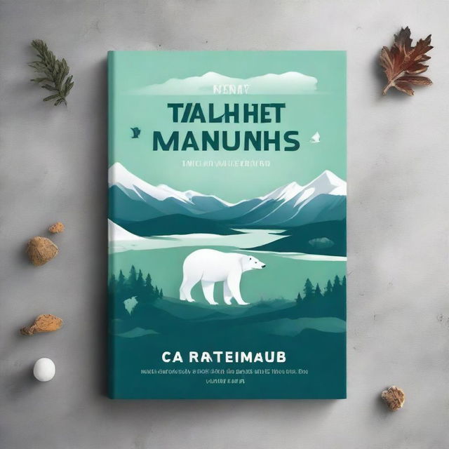 Create a travel guide ebook mockup cover featuring an adventure theme in the Northwest Territories of Canada